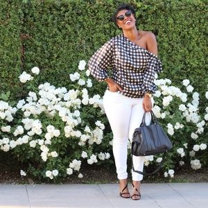 Off the shoulder Gingham top